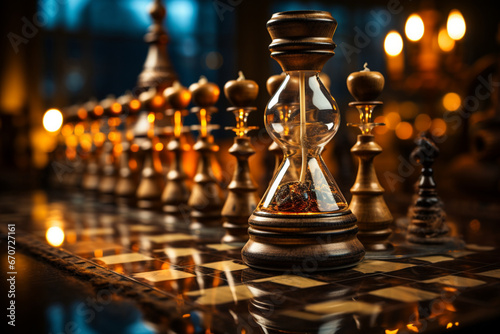 Eternal Strategy: Chessboard & Hourglass - Generative AI