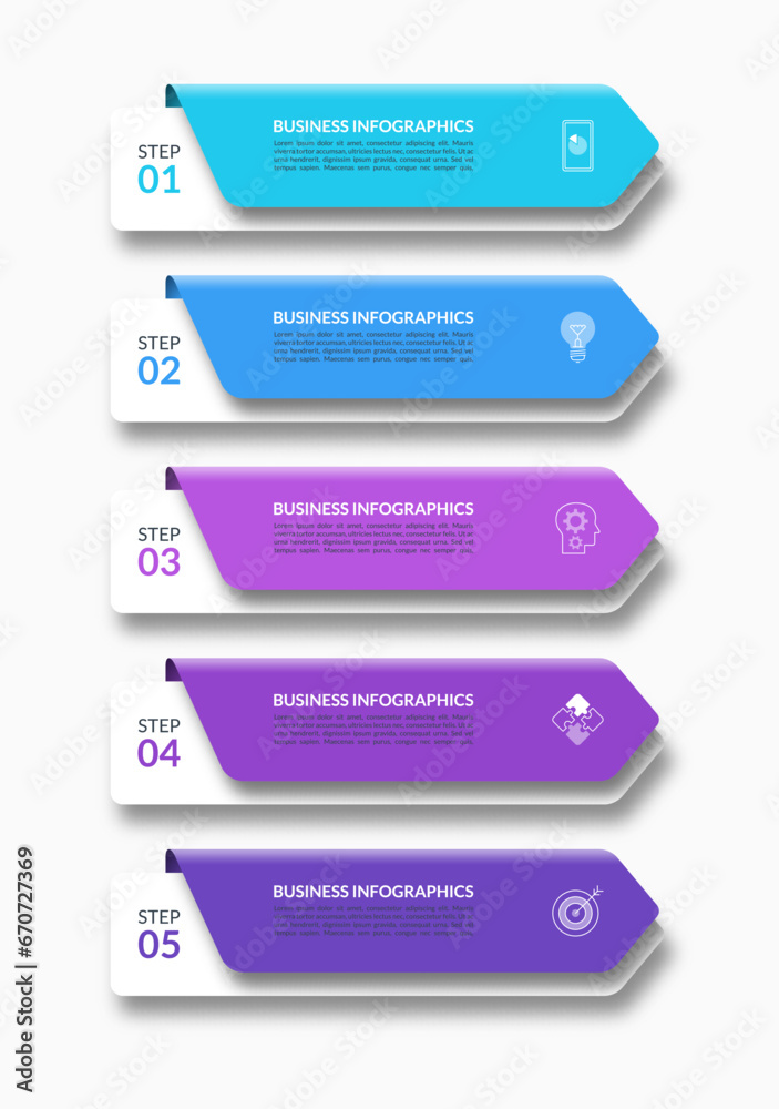 Infographic arrows. Business template with 5 steps, options, parts. Can be used for diagram, chart, web design. Infographic arrows. Business template with 5 steps, options, parts. Can be used for diagram, chart, web design.