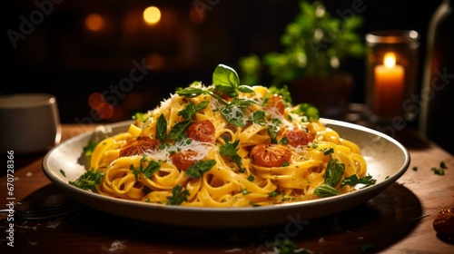Fresh Dish of Pasta with a Touch of Perfection