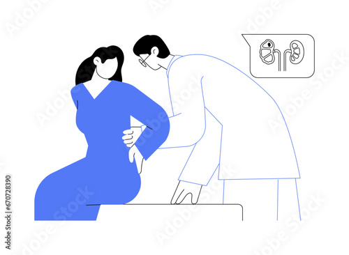 Kidney stones symptoms abstract concept vector illustration.