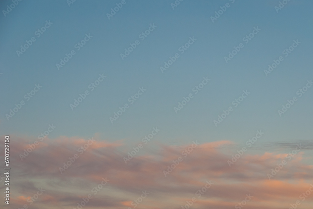 Evening sky with pink clouds.Beautiful background.