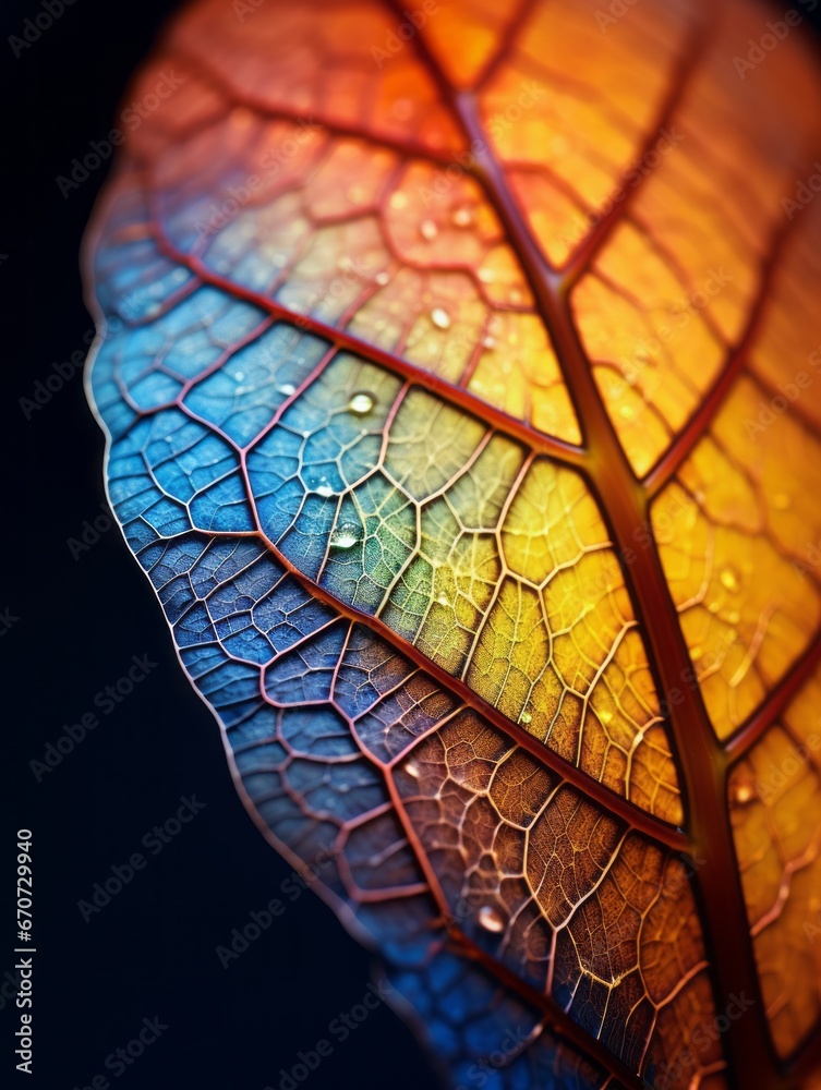 Macro Photography of a Colorful Leaf Macro Photography of a Colorful Leaf