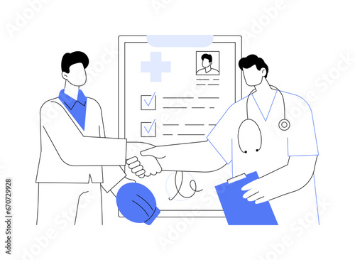 Pre-employment screening abstract concept vector illustration.