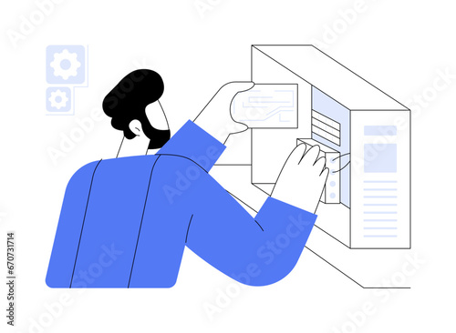 Computer hardware engineer abstract concept vector illustration.