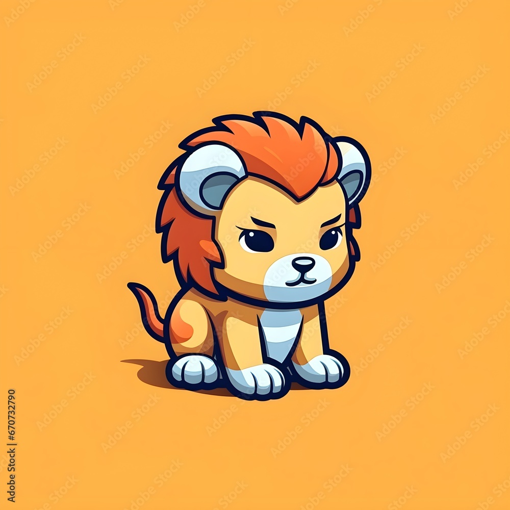 Cute and Simple Lion Logo Icon Illustration Cute and Simple Lion Logo Icon Illustration