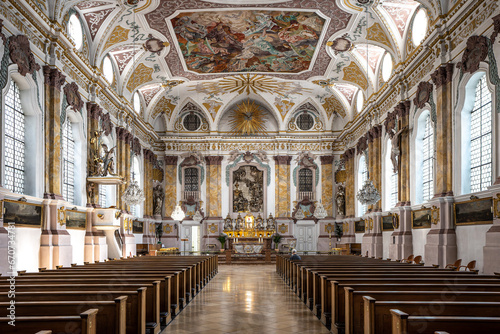 Interior of the Buergersaalkirche, Citizen's Hall Church at Munich, Germany. It was built in 1709