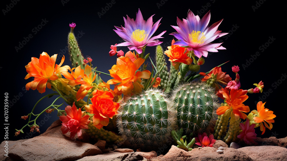 beautiful flowers from cactus in the garden beautiful flowers from cactus in the garden
