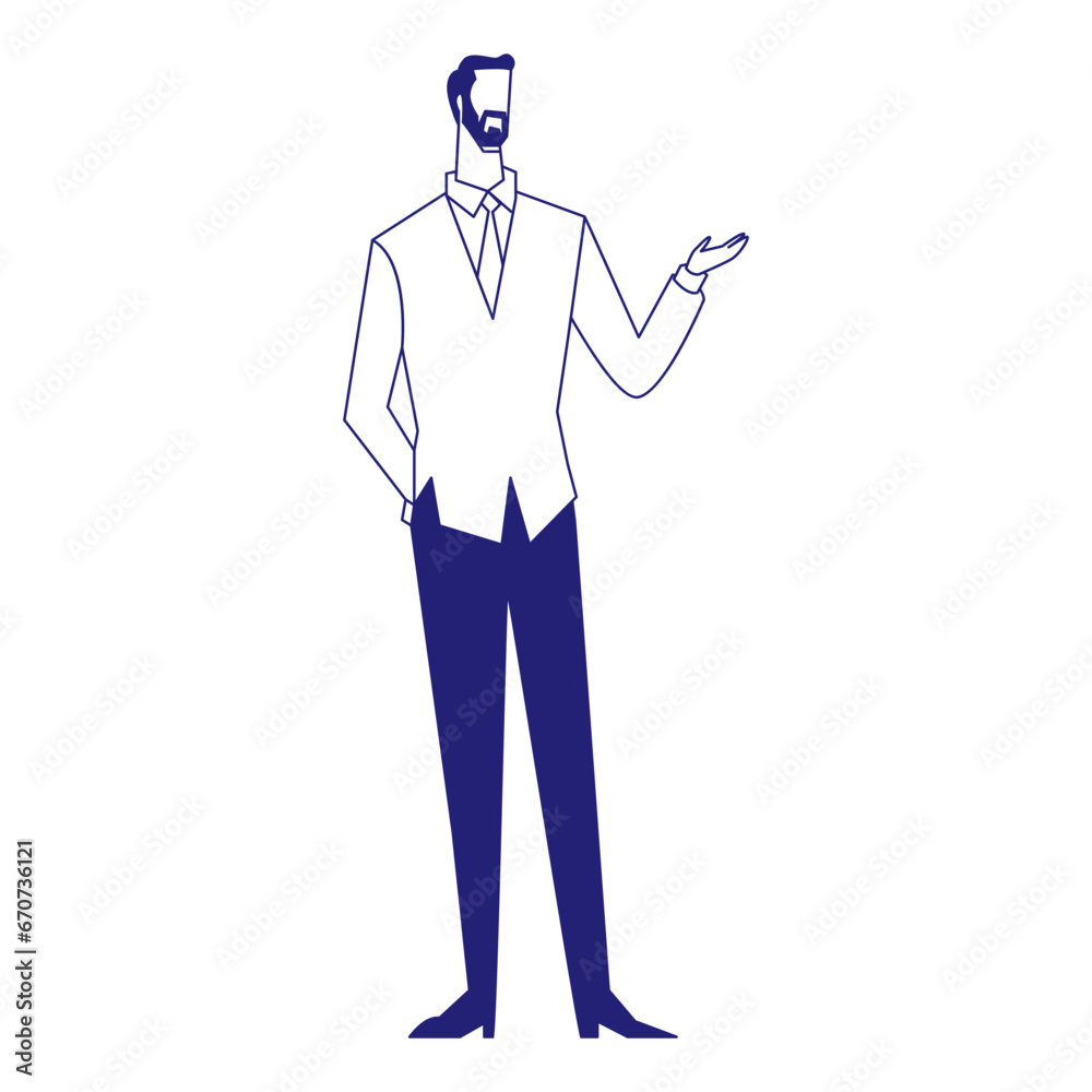 Illustration of Standing Faceless Businessman Character Explaining Something. Vector Design Illustration of Standing Faceless Businessman Character Explaining Something. Vector Design