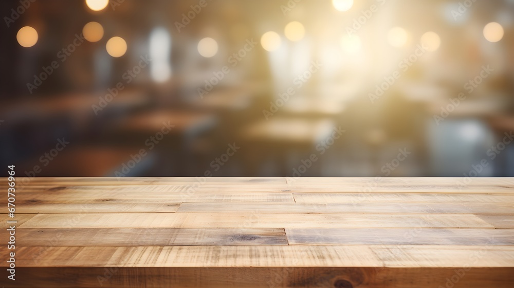 Rustic Wooden Table with Blurred Background Rustic Wooden Table with Blurred Background