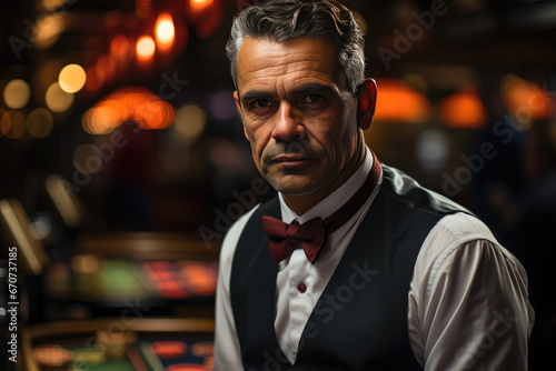 Portrait of a casino, croupier