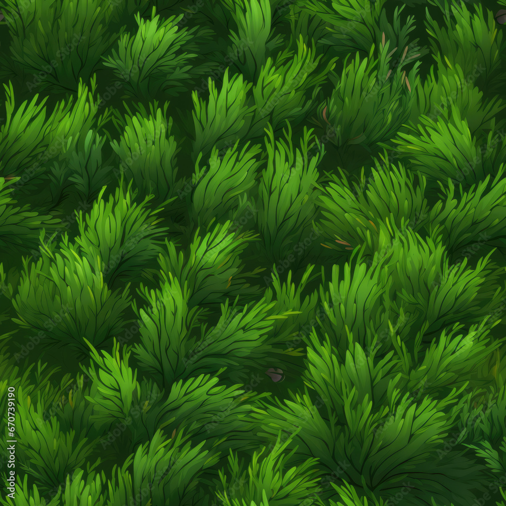 High-quality 2D seamless grass texture ideal for game design, perfectly tailored for the gaming industry, and suitable for cartoon-style graphics and designs