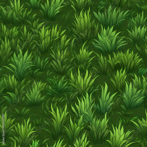 High-quality 2D seamless grass texture ideal for game design  perfectly tailored for the gaming industry  and suitable for cartoon-style graphics and designs