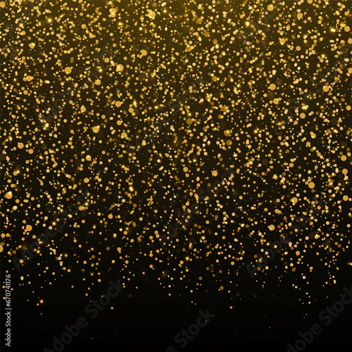 Shiny background of blurred bokeh lights. Sparkle confetti concept. Magic background with light effect. Luxury background for banner.