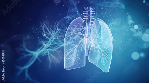 Futuristic medical research for lungs health care photo