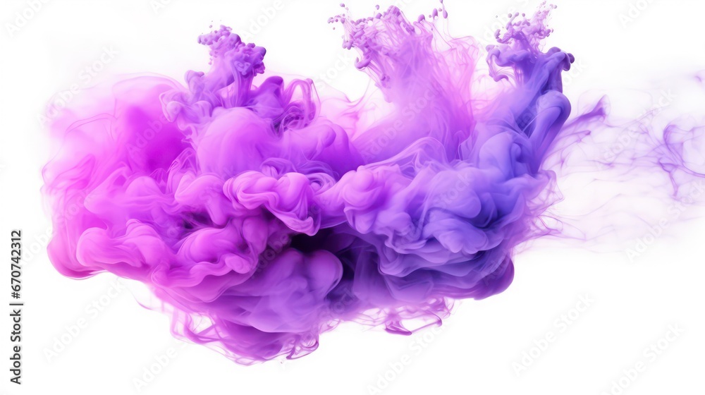 Violet pastel ink smoke cloud in water, high quality