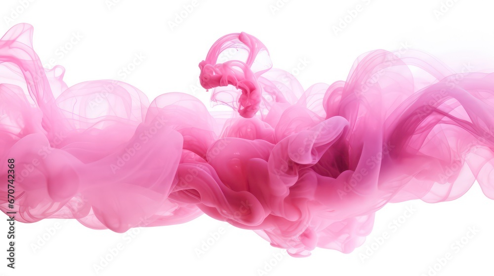 Pink pastel ink smoke cloud in water, high quality