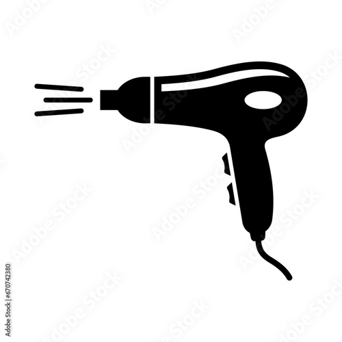 Hair dryer icon. Vector icon isolated on white background.