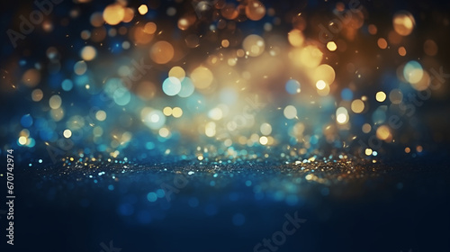 blue and yellow lights  abstract background  bokeh