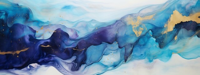 Ink abstract gold paint background art watercolor stone water luxury liquid texture marble. Abstract  ink pattern modern gold ocean glitter black design splash blue light brush creative smoke sea sky.
