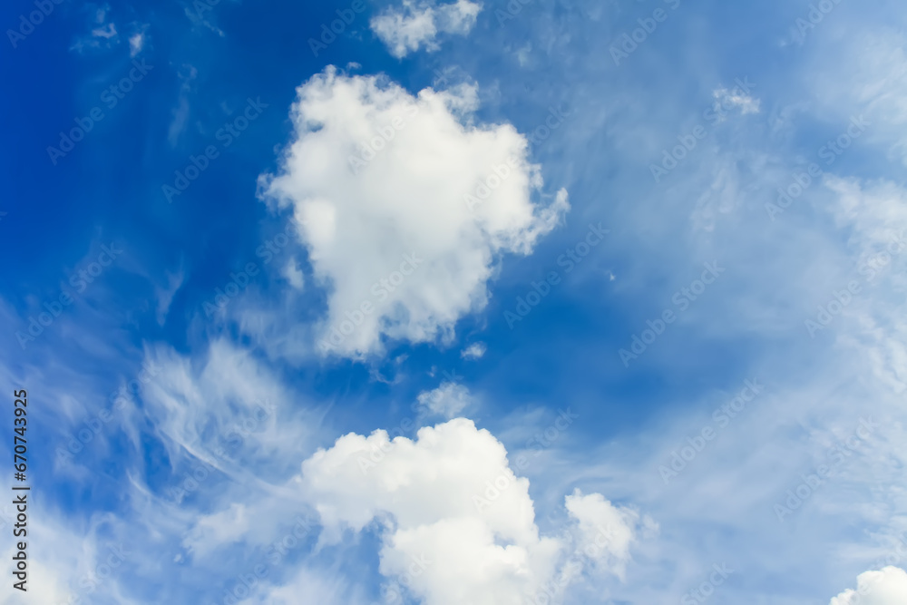 Fototapeta premium Blue sky with clouds background.
