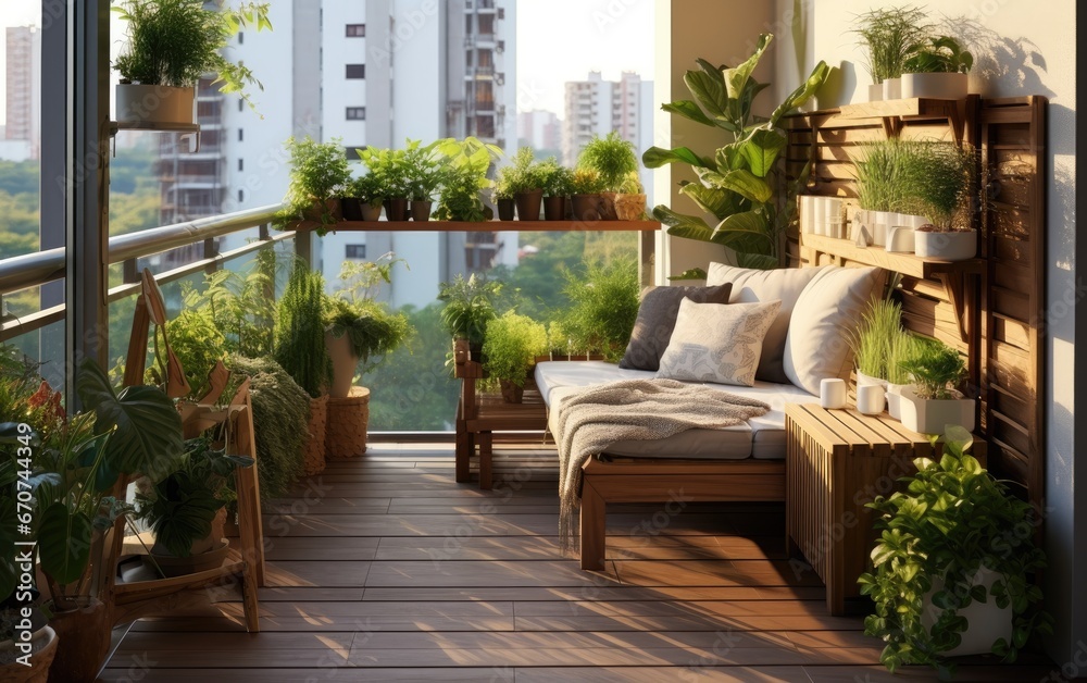 A beautiful balcony garden