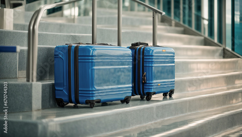 Suitcase in an empty airport