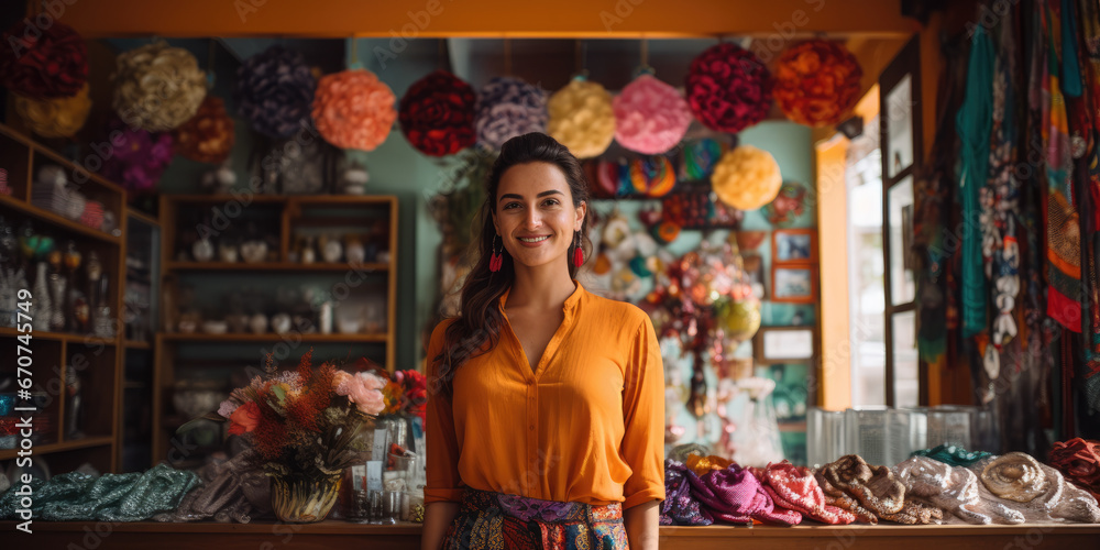 Portrait of a proud female flower shop owner 