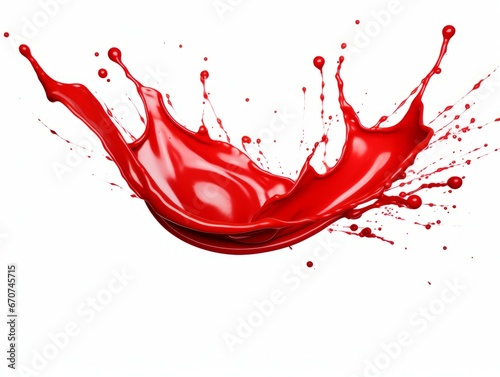 red paint splash on white background