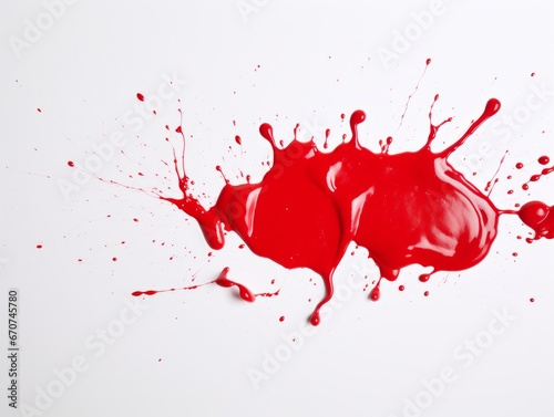 red paint splash on white background