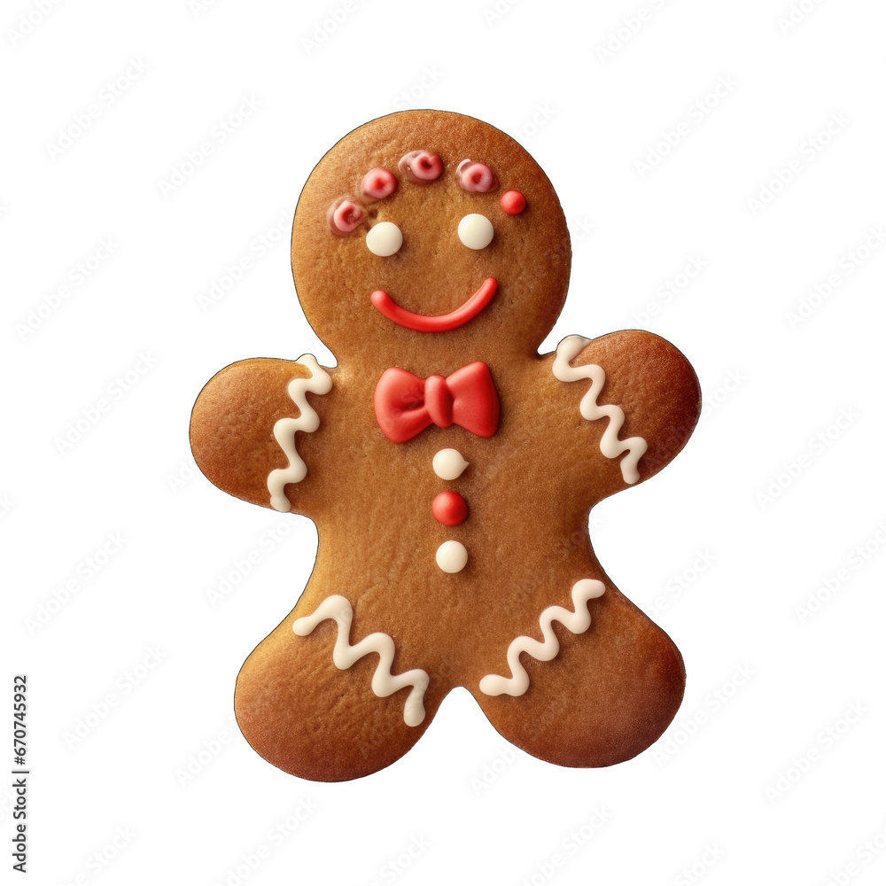 Christmas gingerbread on transparent background generative ai Christmas gingerbread on transparent background generative ai