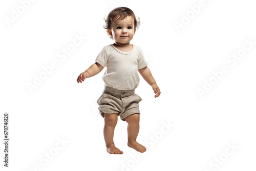 First Steps Joy of Baby Walking Isolated on transparent background photo
