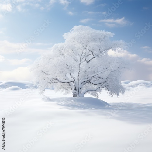"Experience the serene beauty of winter with Nature's Silent Elegance, a captivating winter landscape." Generativ ai.