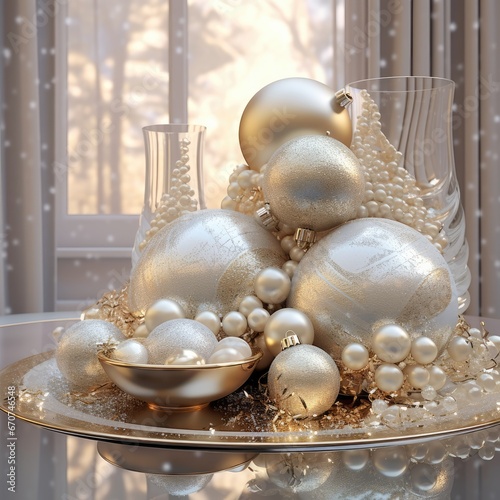 "Glistening Ornaments Delight: A Shimmering Christmas Awaits" Generativ ai.