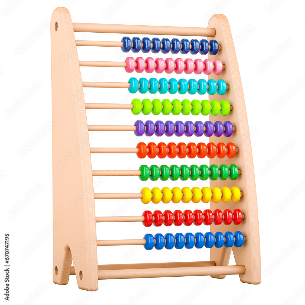 Toy Abacus, 3D rendering isolated on transparent background Toy Abacus, 3D rendering isolated on transparent background