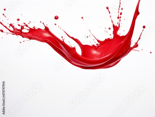 red paint splash on white background