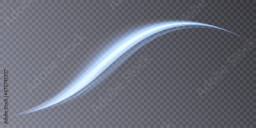 Light trail blue curved light line. Element for your design, advertising, cards, invitations, screensavers, websites, games.