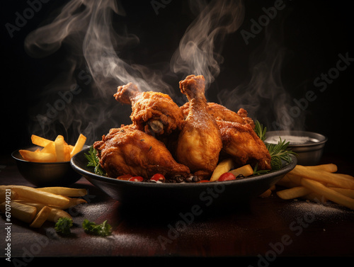 grilled chicken wings in the dark