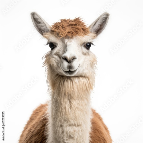 "Furry Elegance: A Detailed Close-up of a Llama's Face" Generativ ai. © Gogi