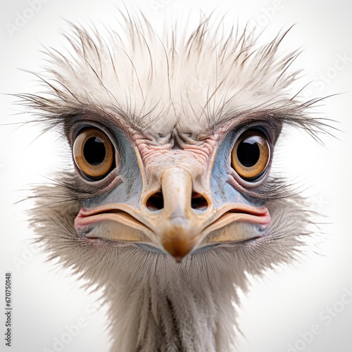 "Ostrich Elegance: Admire the Grandeur of an Ostrich in this Detailed Portrait, Showcasing the Unique Features and Majestic Presence of these Flightless Wonders." Generativ ai.