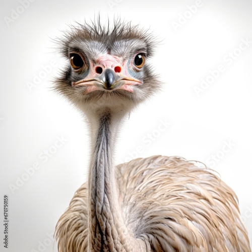 "Graceful Giants: Explore the Regal World of Ostriches with this Striking Portrait, Capturing the Majestic Beauty of These Towering Birds." Generativ ai.