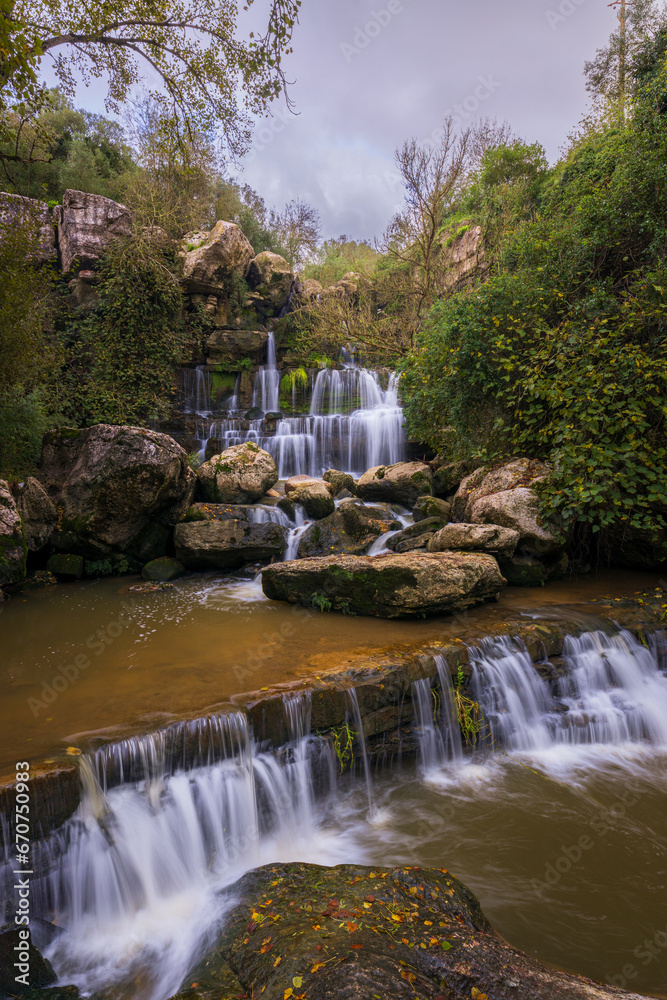 Obraz premium The beautiful Bajouca waterfall in Sintra, Portugal