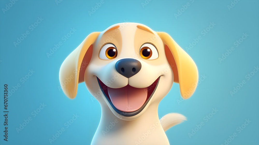 Cute Dog Portrait Wallpaper with Soft Gradient Background