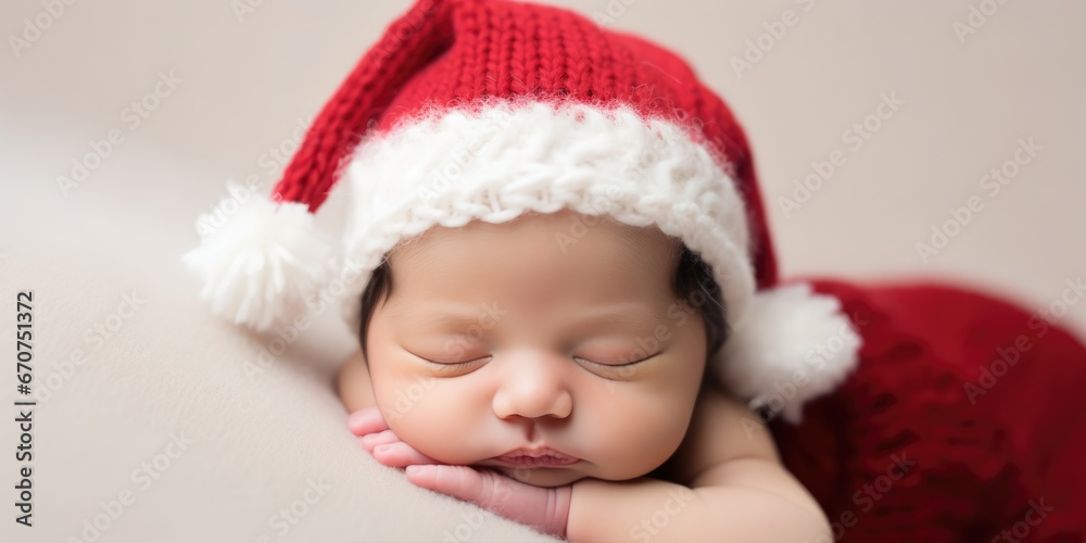 Christmas happy cute little child in a santa hat Christmas happy cute little child in a santa hat