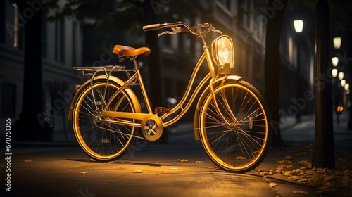 Illuminate the night with a focus on the luxurious bike's lighting, a beacon of style
