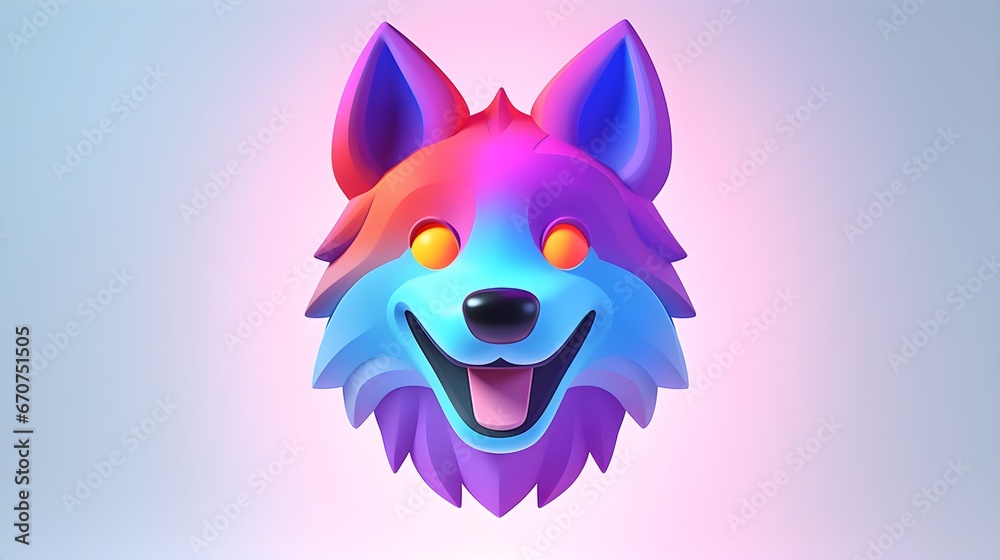 Adorable Wolf Portrait Wallpapers on Soft Gradient Background