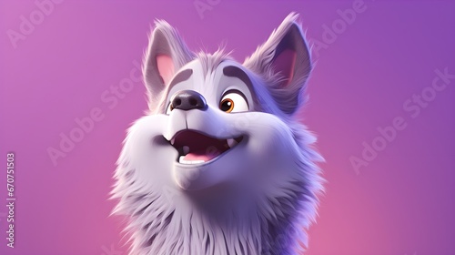 Adorable Wolf Portrait Wallpapers on Soft Gradient Background © Mauro