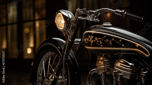 In the world of elegance and prestige, focus on the captivating lights of a luxury bike