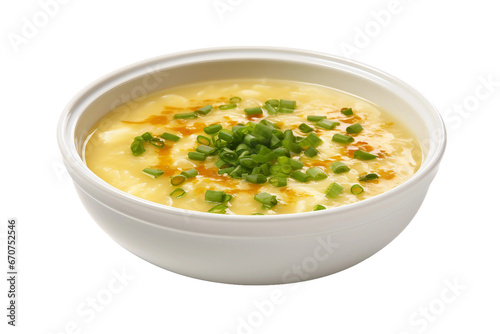 Comfort Food Egg Drop Soup Isolated on transparent background
