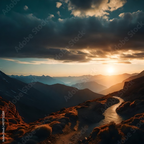 sunset over the mountains © Aqib