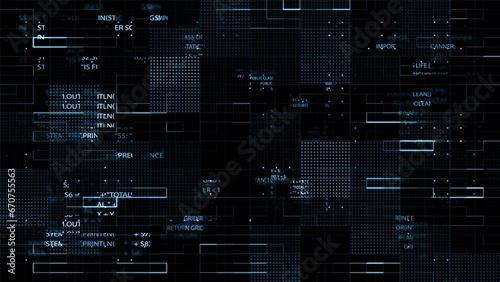 Future technology digital matrix background concept, Digital cyberspace with particles and digital data network connections concept. Big data internet connections, Motion 4k abstract background